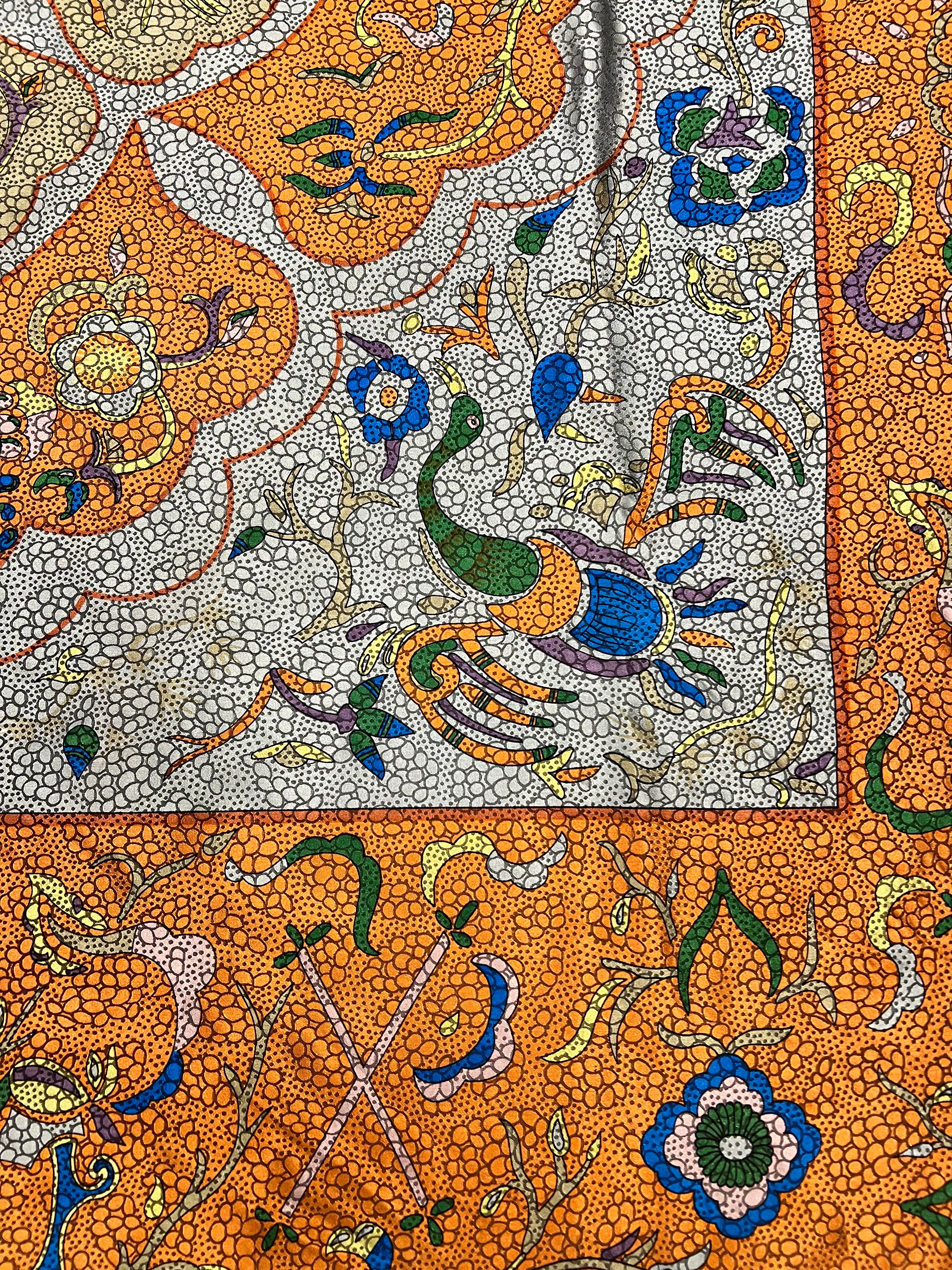 Fendi Silk Multicolor Textured Abstract Scarf