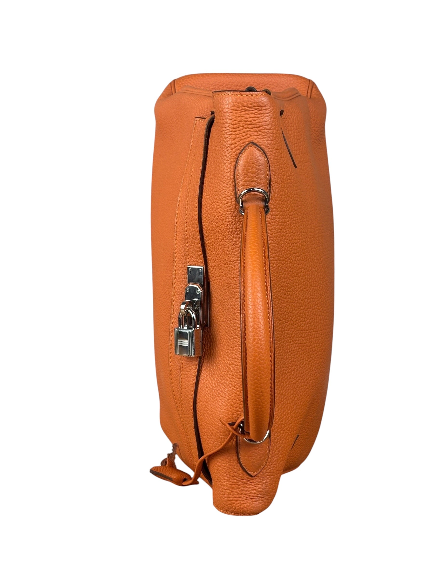 Hermes 2011 Orange Togo Leather Palladium Kelly 35
