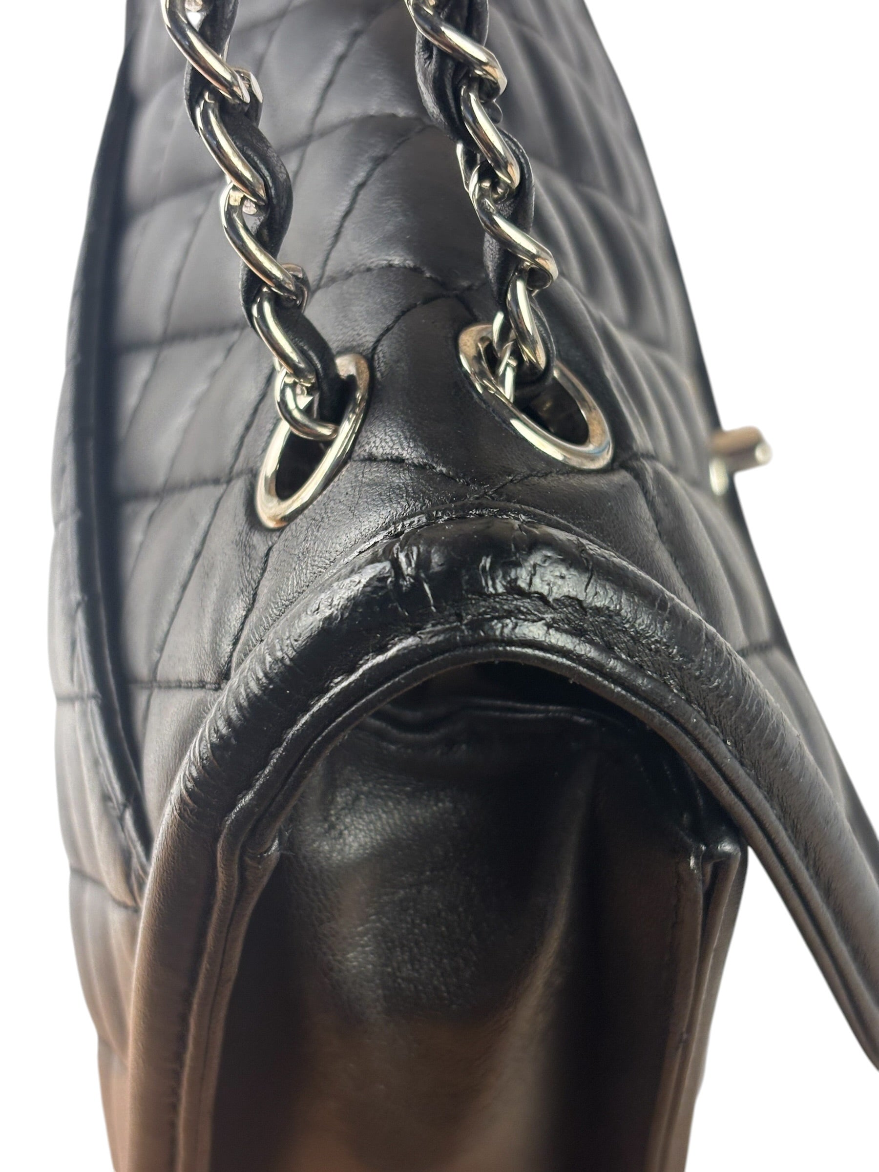 Chanel Black Quilted Leather Geometric Chain Flap Bag 2014