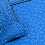 Hermes Bleu Hydra Leather Clemence Cordage Mini Evelyne TMP16