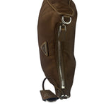 Prada Brown Nylon Pochette Shoulder Bag