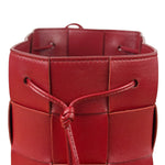 Bottega Veneta Red Leather Cassestte Maxi Intrecciato Bucket Bag