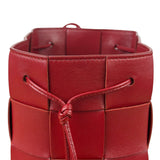 Bottega Veneta Red Leather Cassestte Maxi Intrecciato Bucket Bag