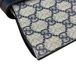 Gucci Navy Blue Leather Trim Coated GG Supreme iPad Case