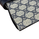 Gucci Navy Blue Leather Trim Coated GG Supreme iPad Case