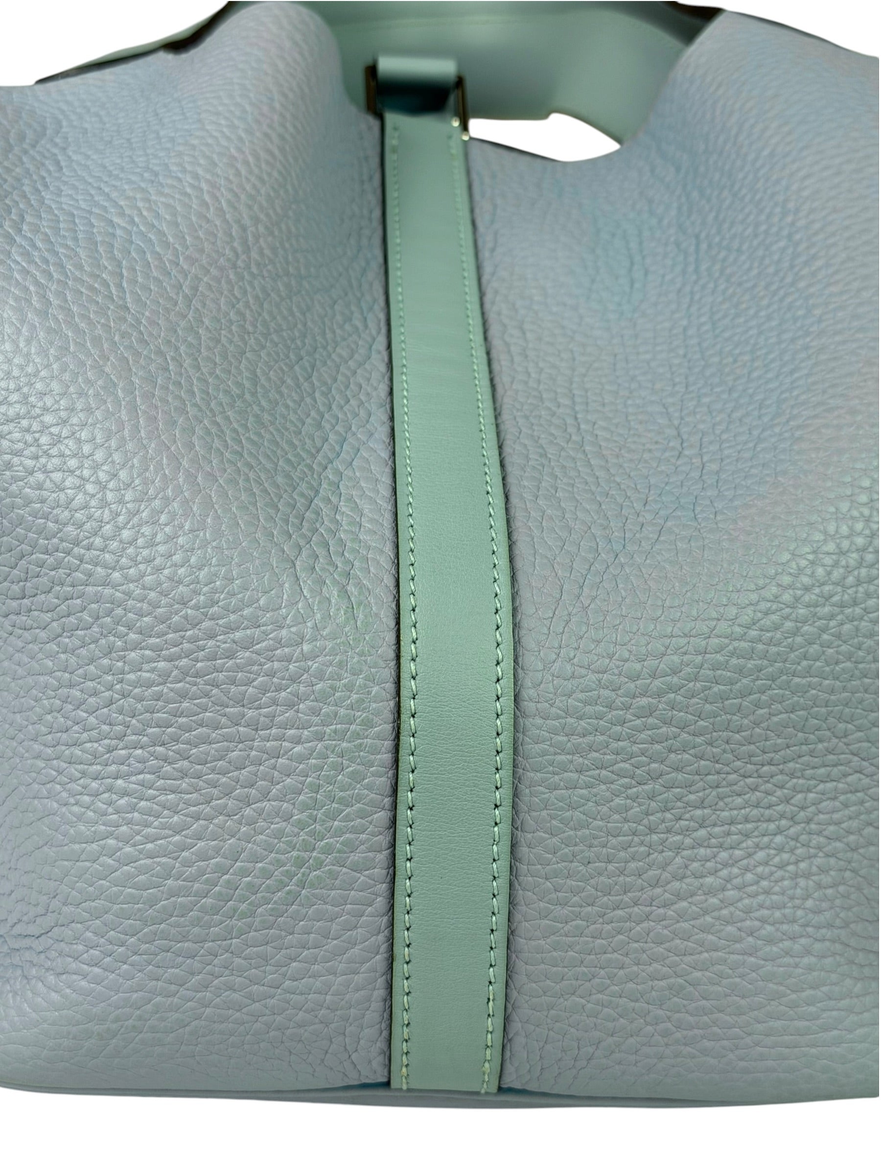 Hermes Blue Leather Picotin Lock 18 Bucket Bag