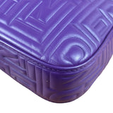 Fendi Purple Nappa Leather Medium Logo Embossed Baguette