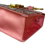 Gucci Sylvie Pink Mini Satin Embellished 2Way Handbag