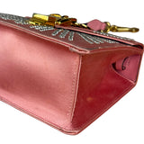 Gucci Sylvie Pink Mini Satin Embellished 2Way Handbag