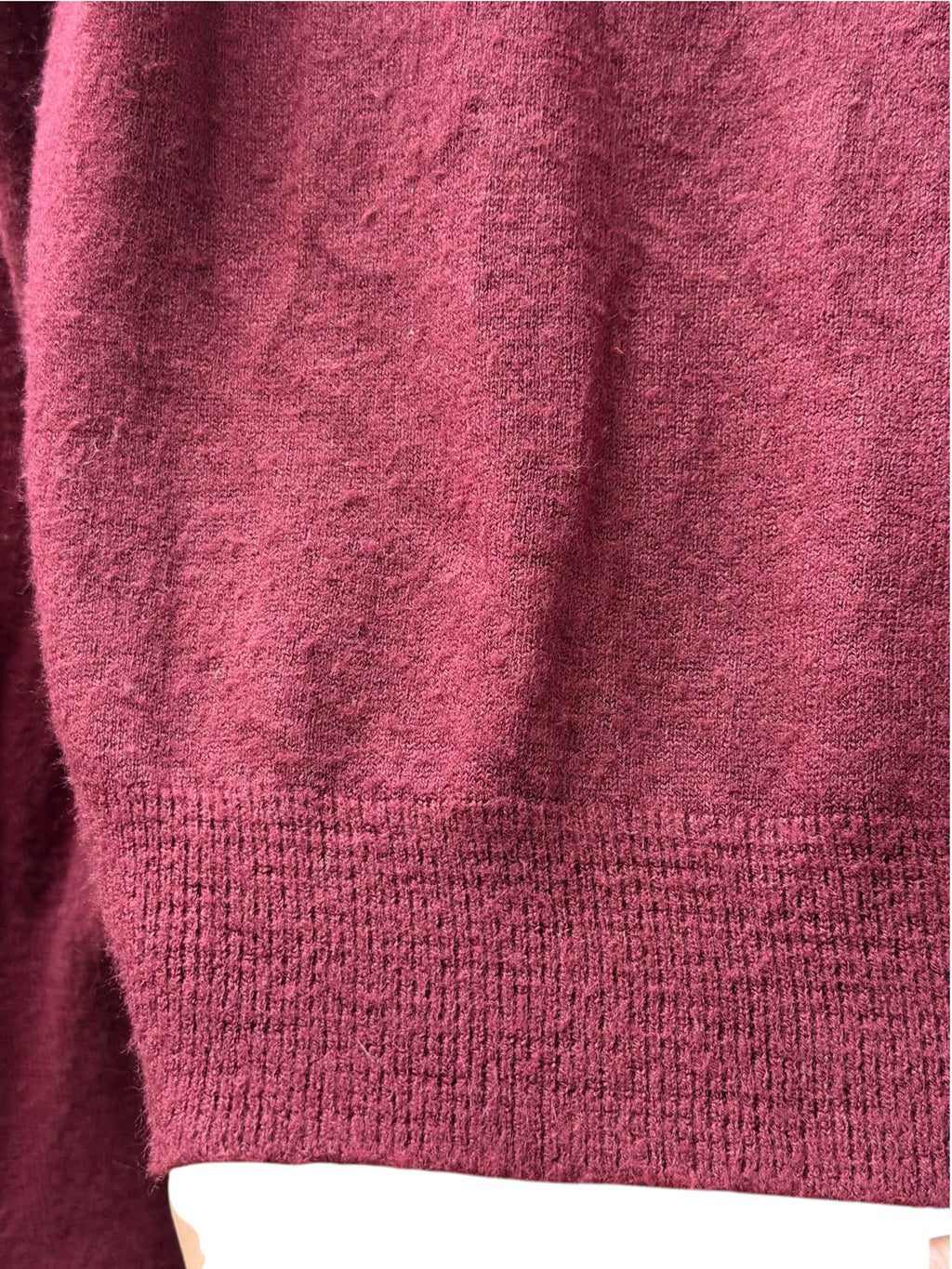 90s Christian Dior Burgundy Knit V-Neck Sweater