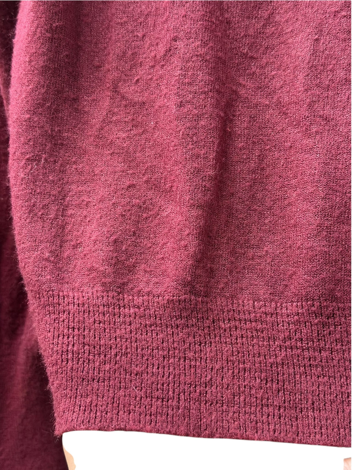 90s Christian Dior Burgundy Knit V-Neck Sweater