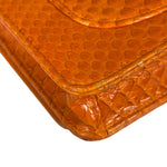 Chanel Orange Pythonskin Flap Wallet On Chain 2013