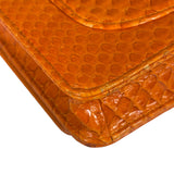 Chanel Orange Pythonskin Flap Wallet On Chain 2013