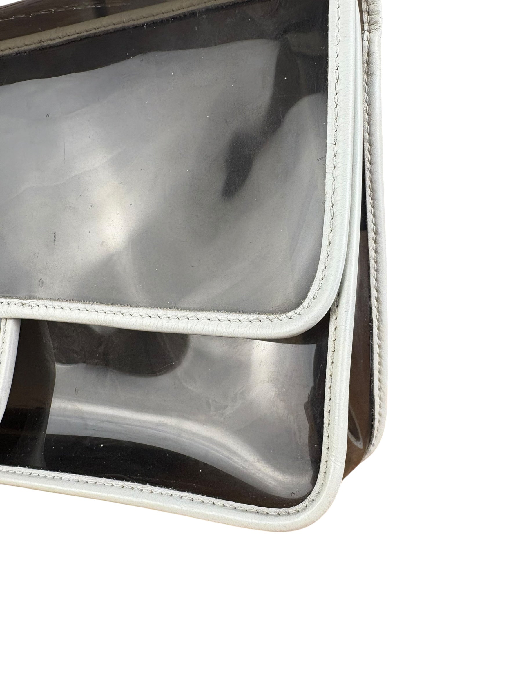 Chanel Vintage PVC Transparent Heart Lock Flap Bag 2008