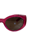 Balenciaga Shiny Transparent Fuchsia Round cat-Eye Sunglasses