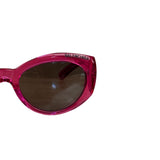 Balenciaga Shiny Transparent Fuchsia Round cat-Eye Sunglasses