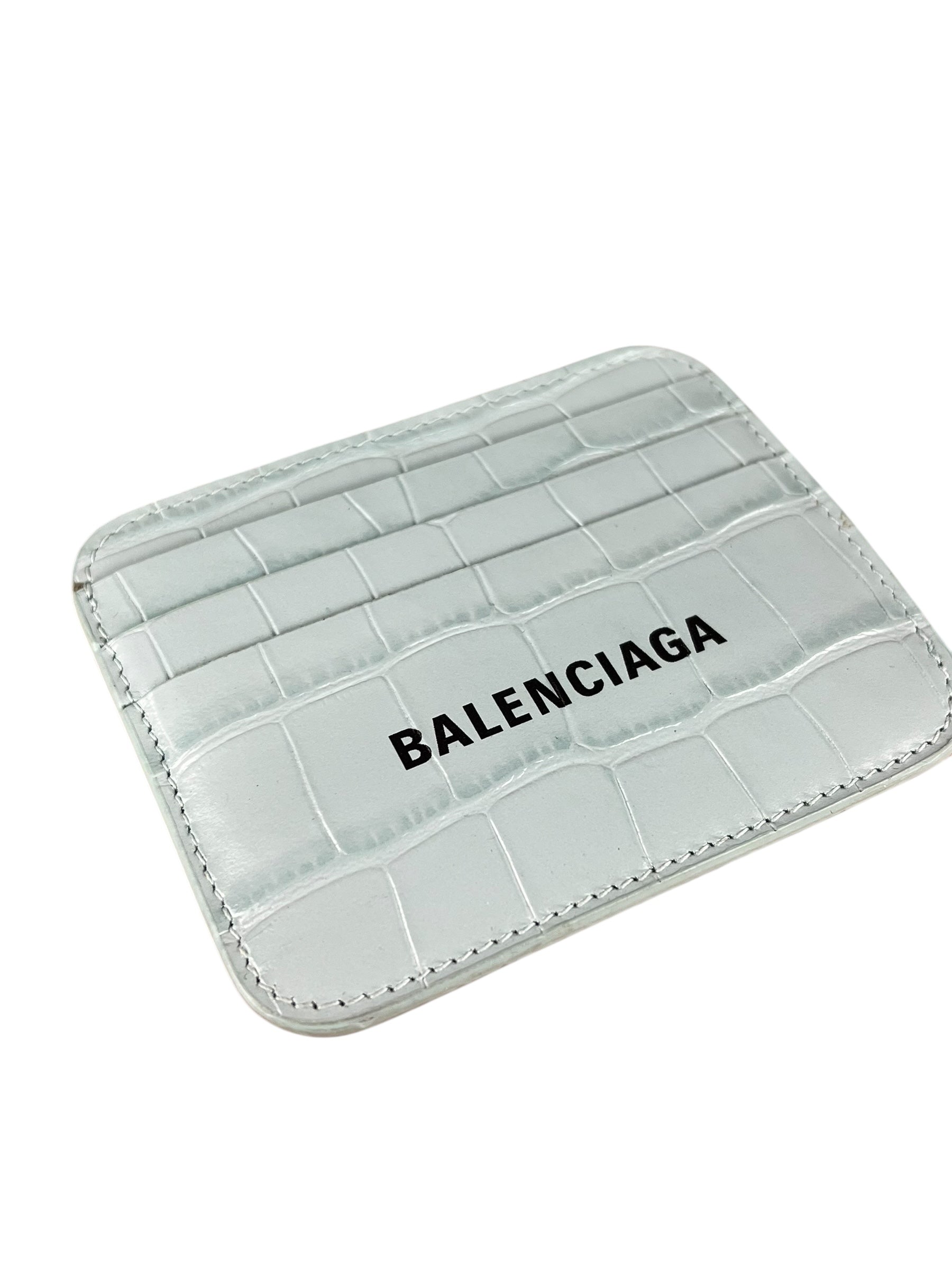 Balenciaga Leather Crocodile Cash Cardholder