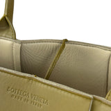 Bottega Veneta Muted Olive Intreccio Arco Woven Leather Tote