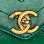 Chanel Green Lambskin Shoulder Bag 2018
