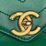 Chanel Green Lambskin Shoulder Bag 2018