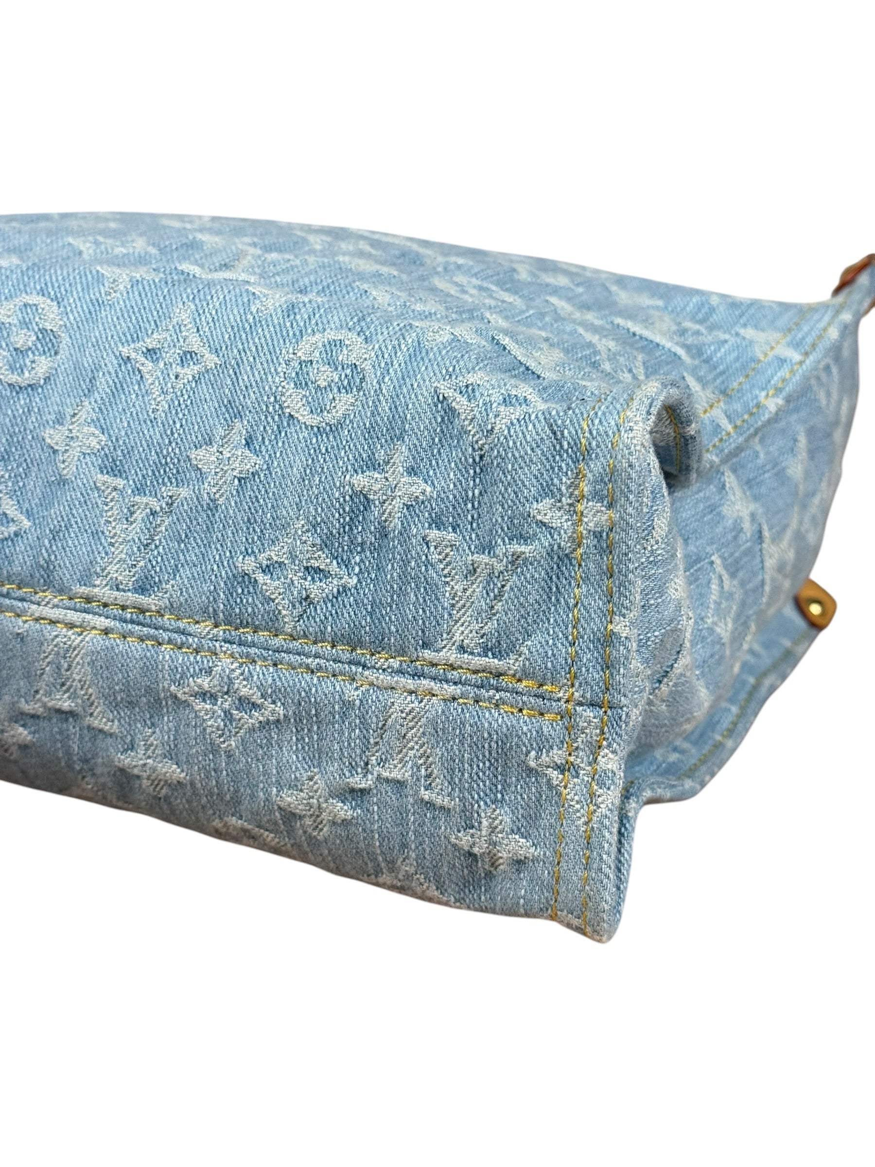 Louis Vuitton Monogram Denim Let Go PM 2Way Tote Handbag