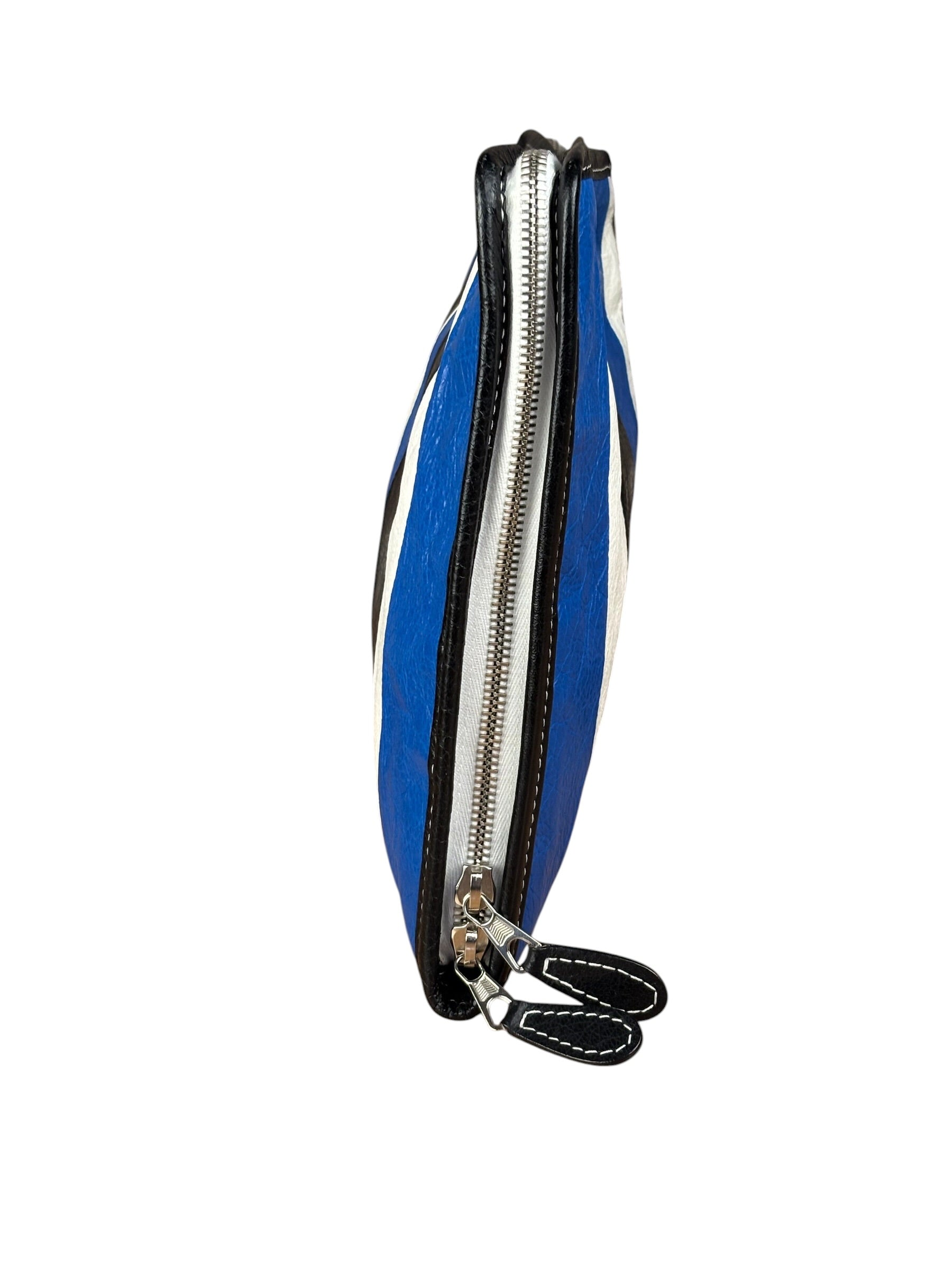 Balenciaga Tricolor Leather Bazaar Striped Pouch