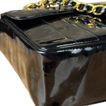 Chanel Black Patent Mademoiselle Single Flap Bag '95