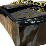 Chanel Black Patent Mademoiselle Single Flap Bag '95