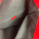 Burberry Red Leather Haymarket Check Shoulder Bag