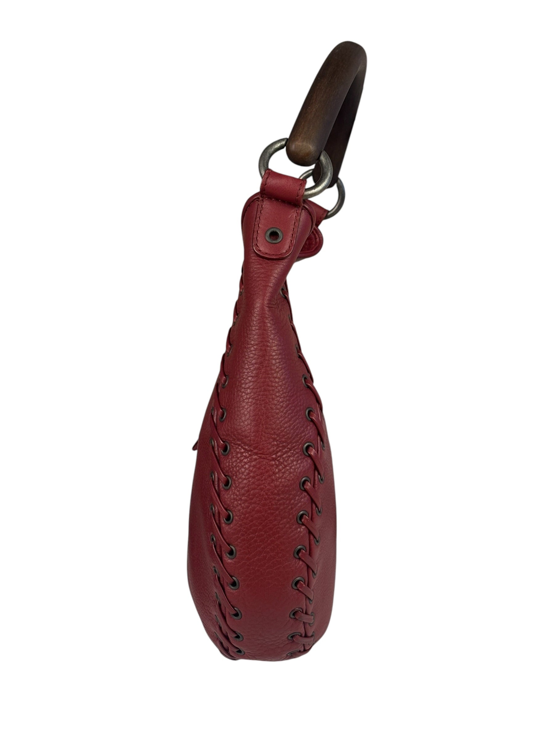 Christian Dior Red Leather Ethnic Hobo Bag