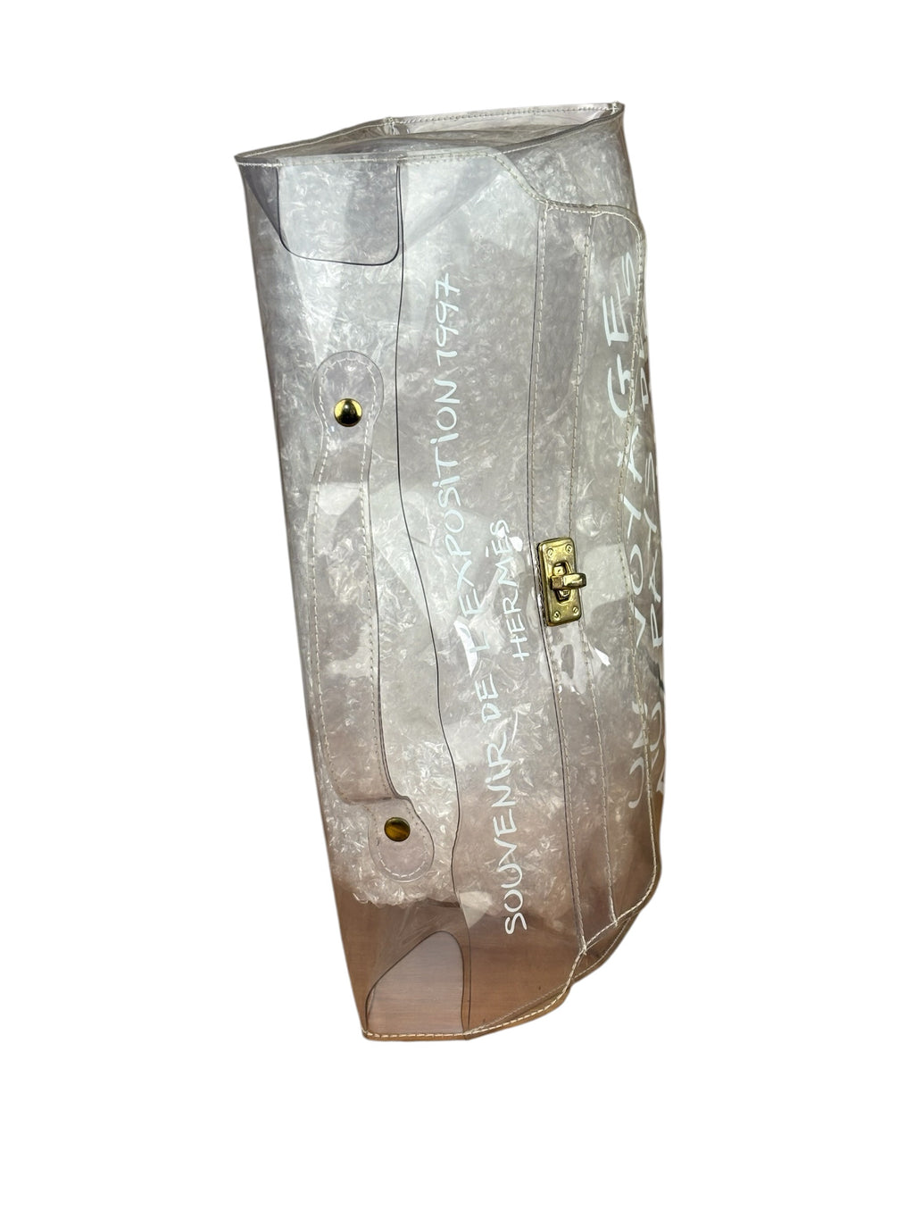 Hermes Transparent Vinyl Souvenir De L'Exposition 1997 Kelly Handbag