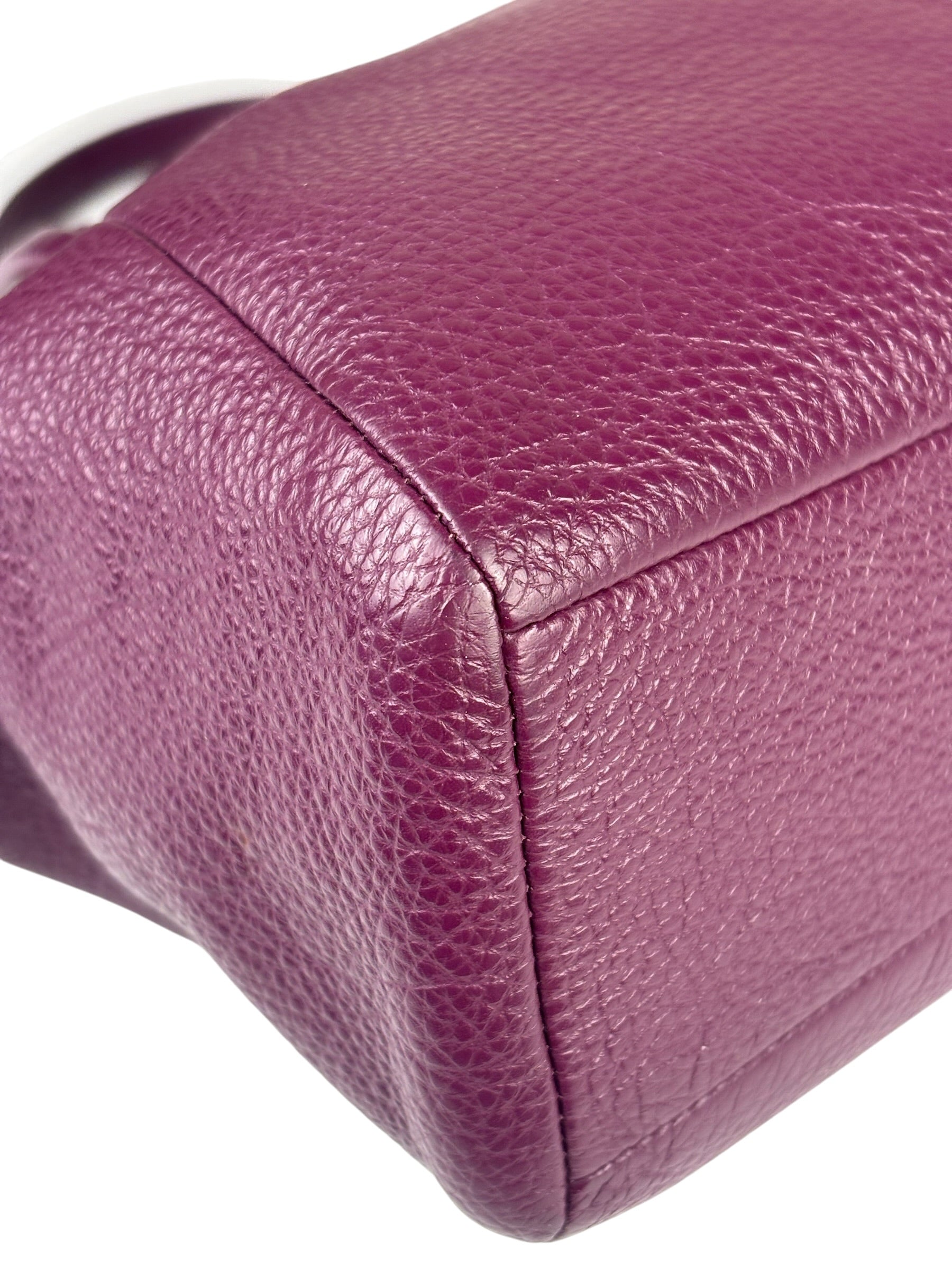 Coach Purple Pebbled Leather Small Kelsey Satchel Two-Way Bag