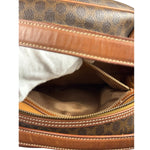 Celine Brown Leather Macadam Dome Handbag