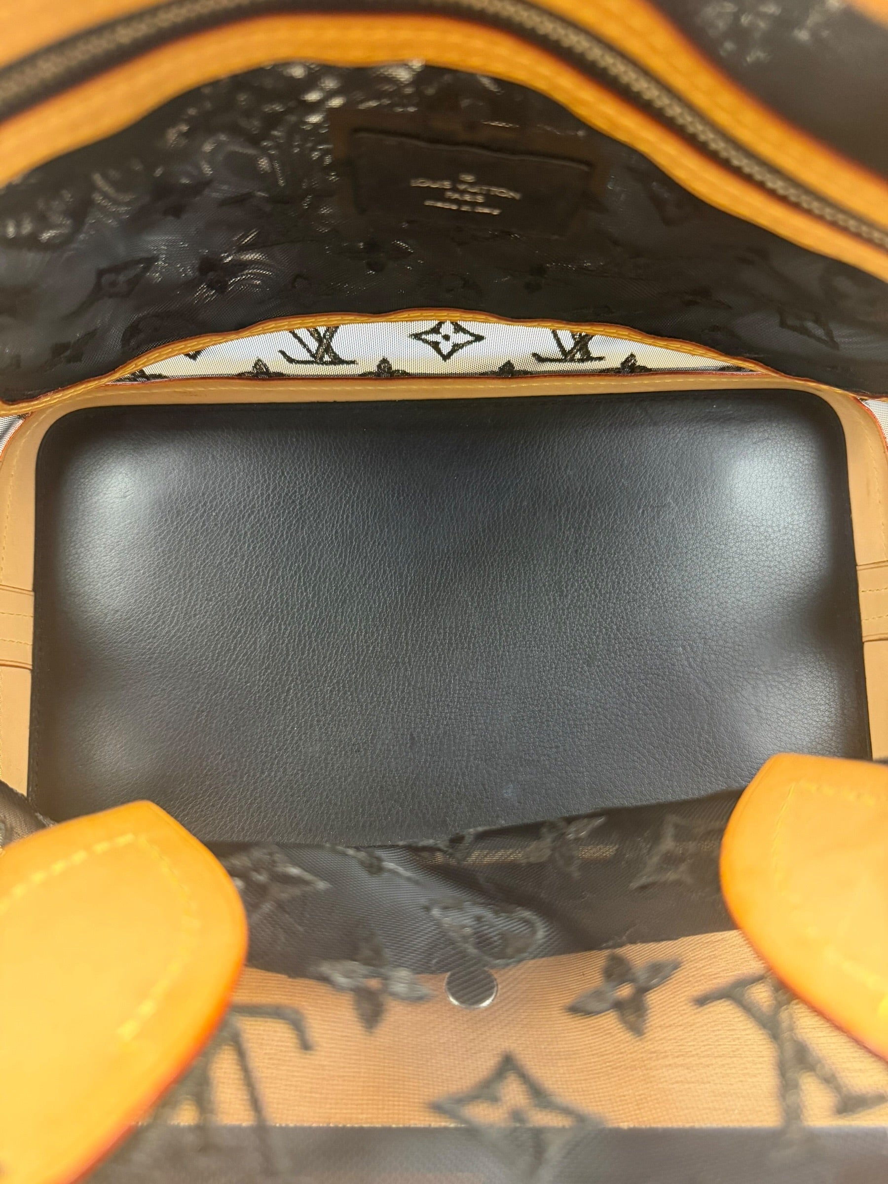 Louis Vuitton Limited Edition Black Monogram Transparence Lockit Hand Bag
