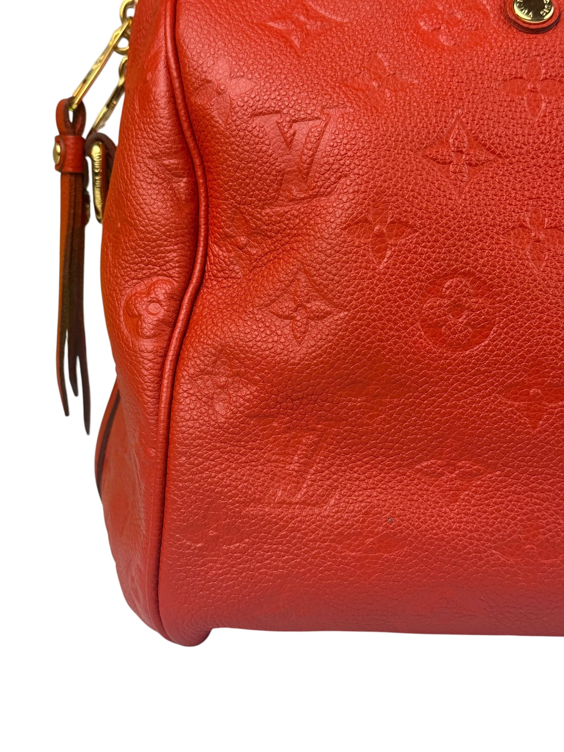 Louis Vuitton Orange Monogram Empreinte Speedy Bandouliere 30