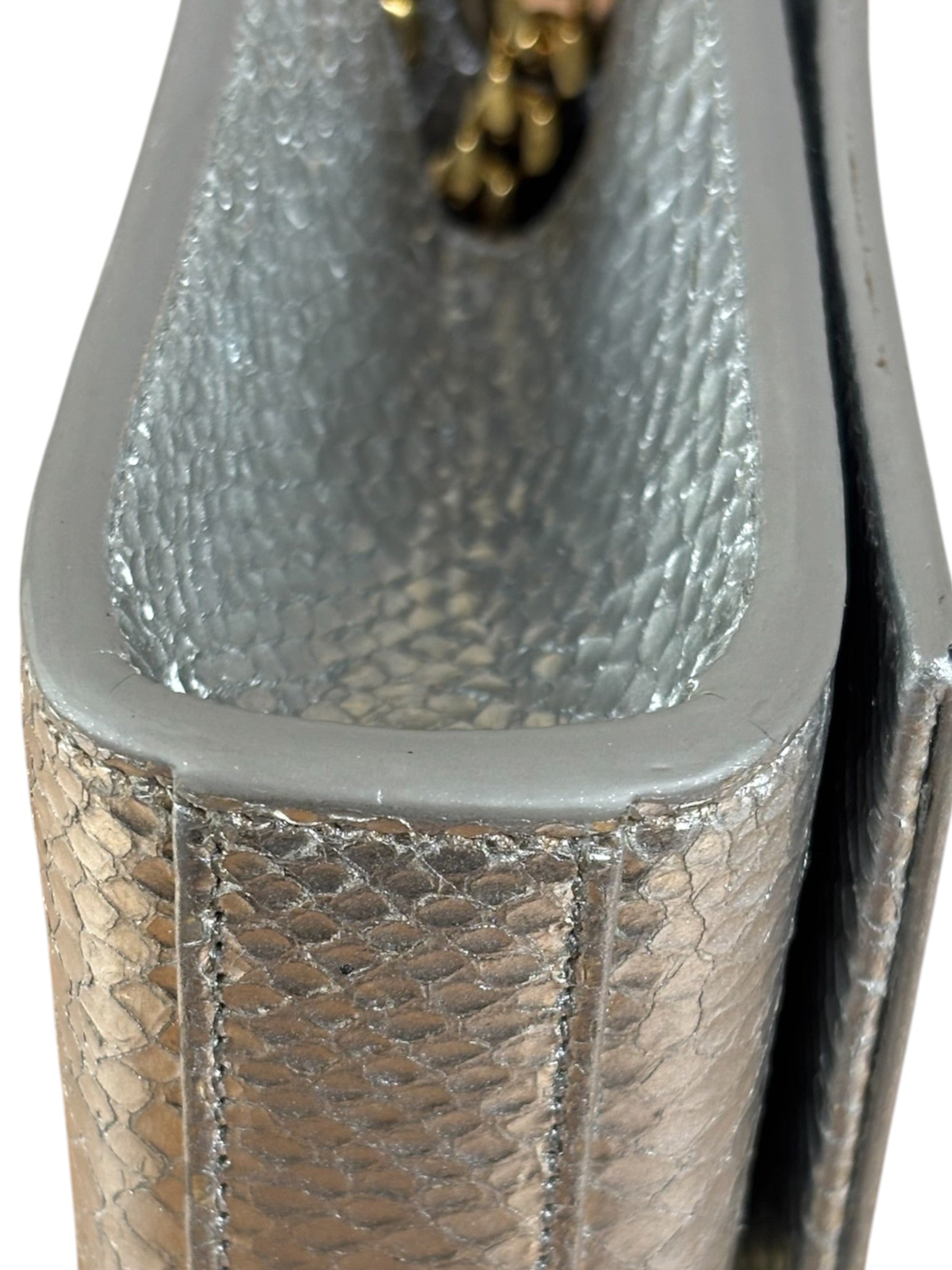 Yves Saint Laurent Metallic Silver Leather Kate Small Tassel Shoulder Bag