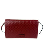 Gucci Red Micro GG Leather Crossbody Wallet