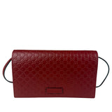 Gucci Red Micro GG Leather Crossbody Wallet