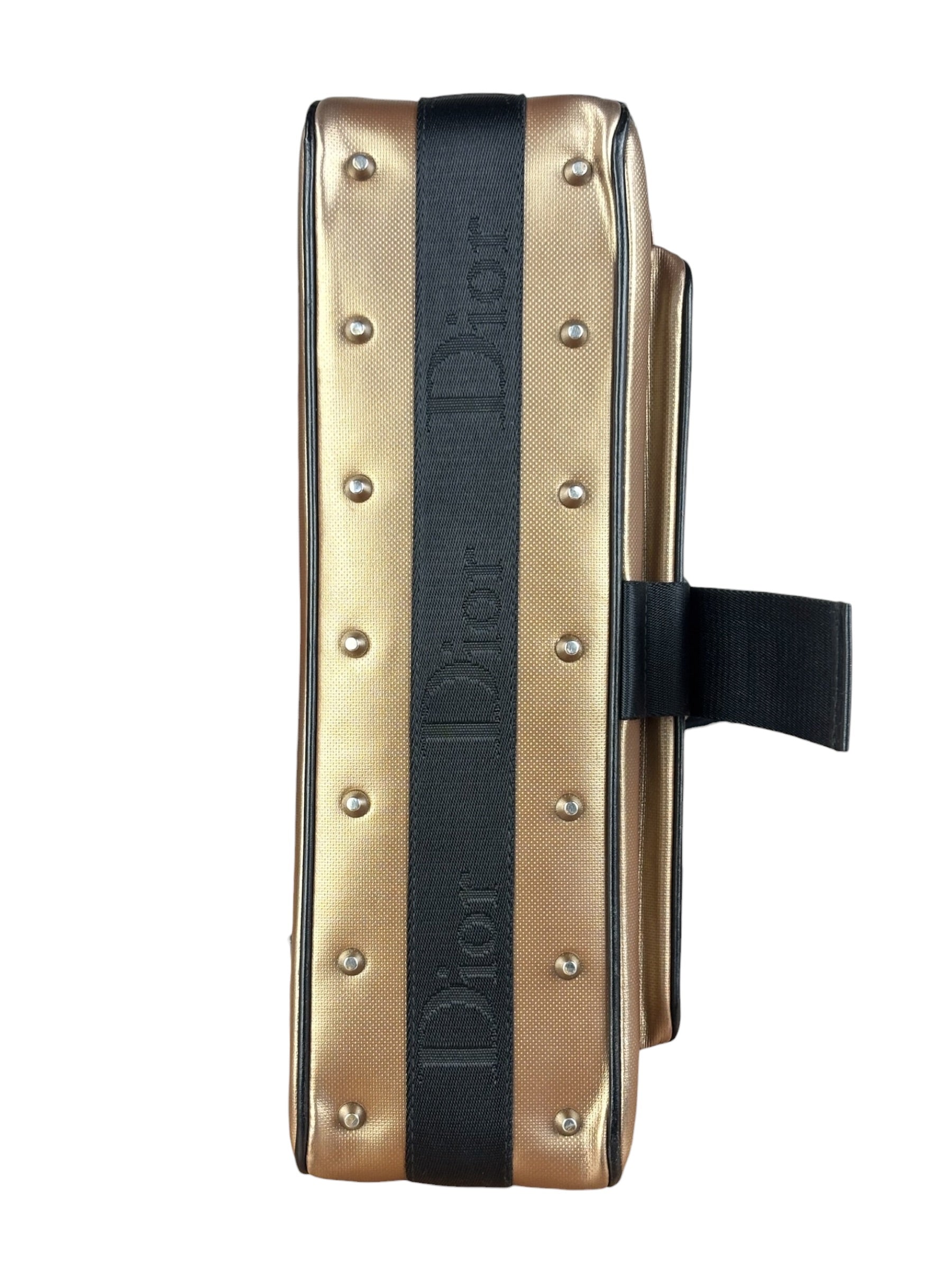 Christian Dior Bronze Coated Canvas Hardcore Shoulder Bag
