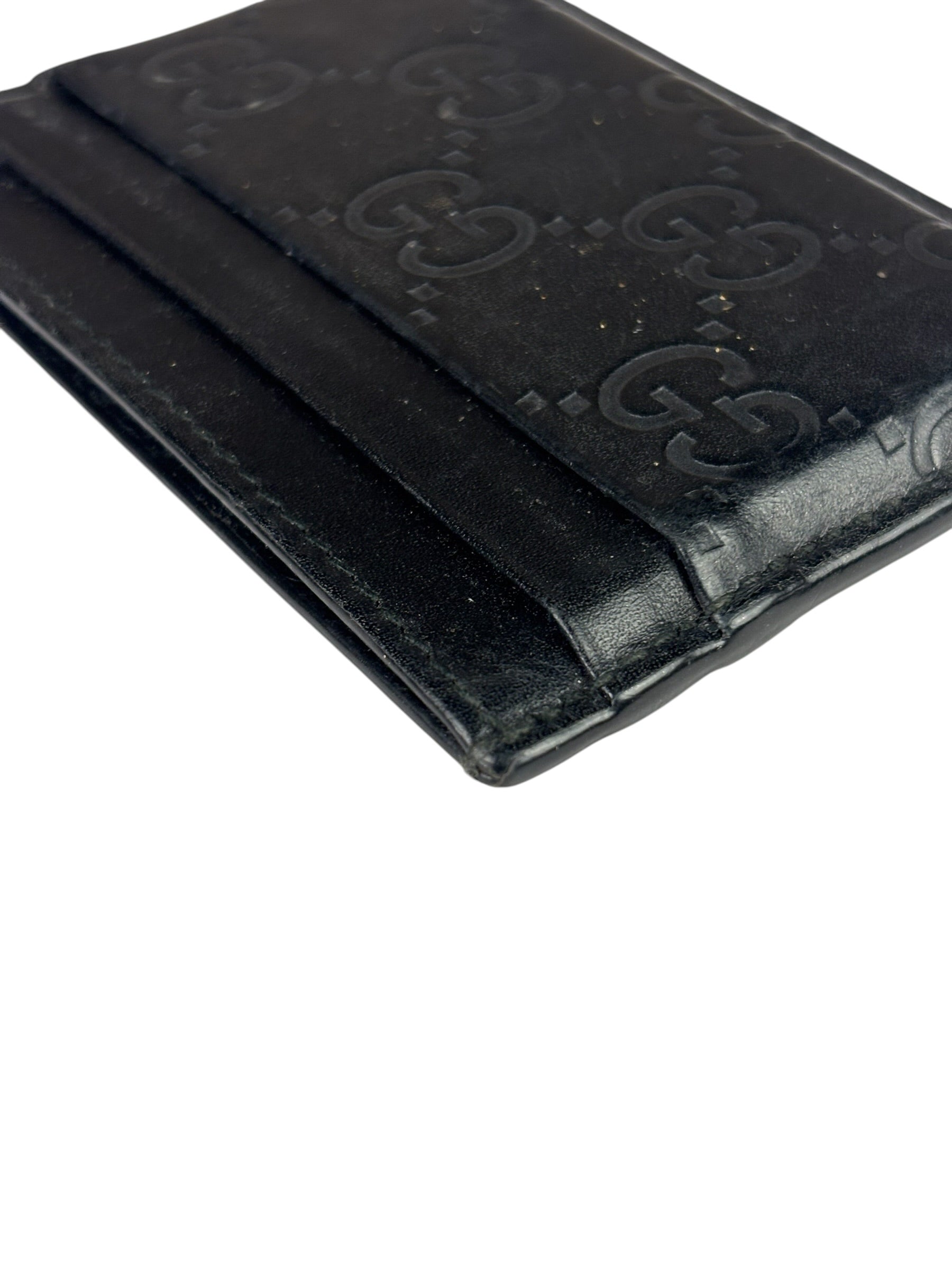 Gucci Black Leather GG Card Holder