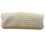 Bottega Veneta Vintage Cream Satin Intrecciato Mini Shoulder Bag