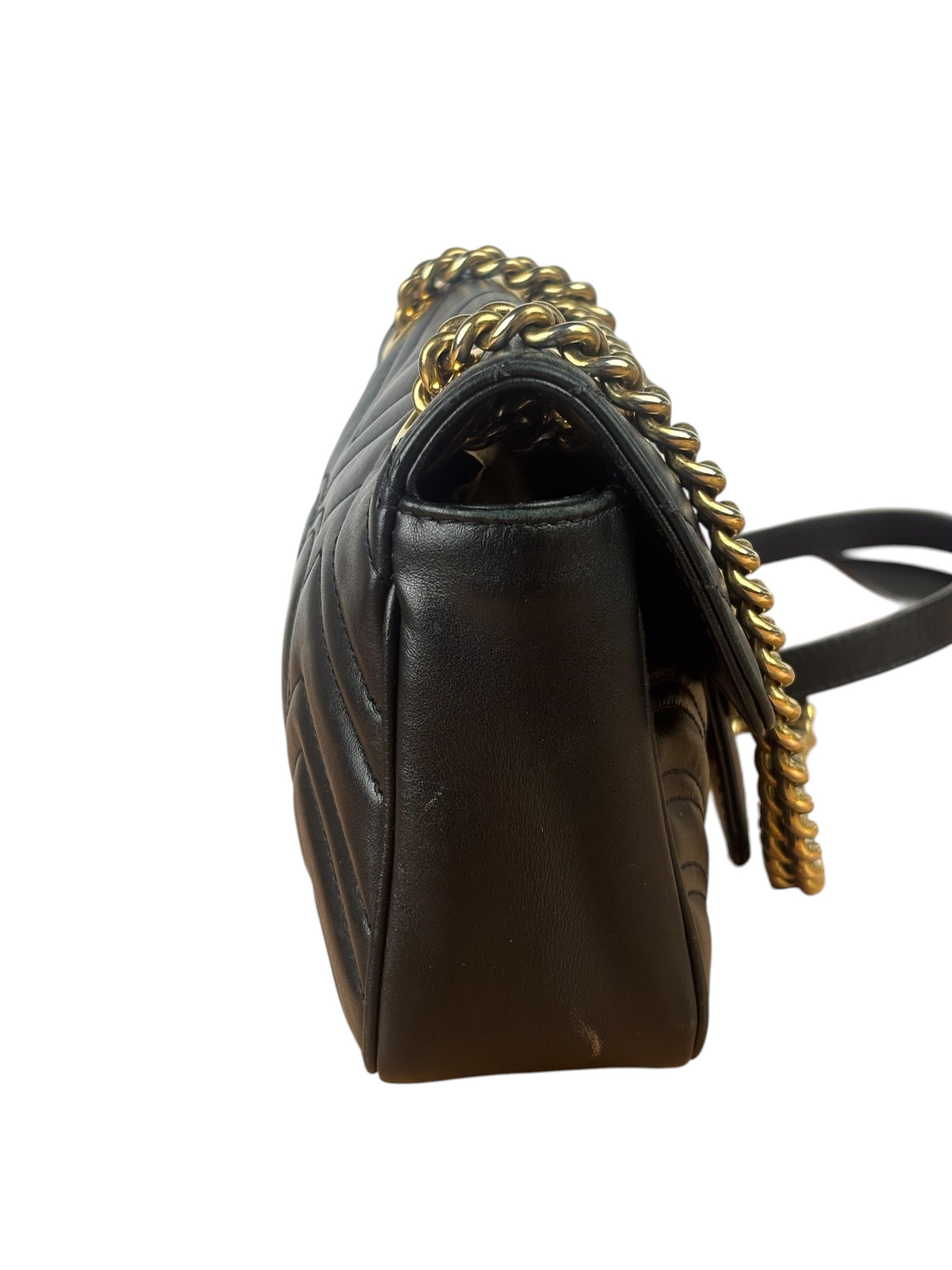 Gucci Black Leather Marmont Shoulder Bag