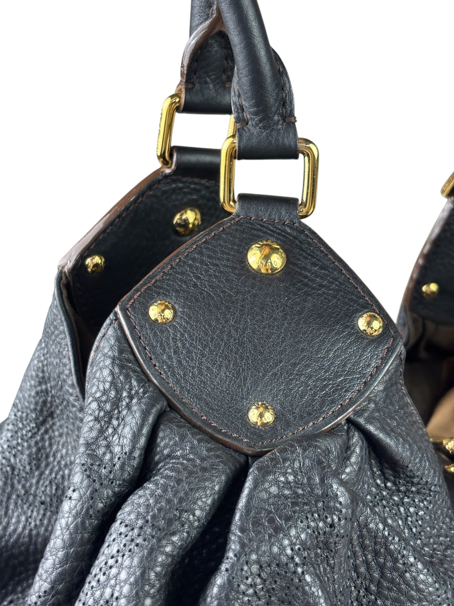 Louis Vuitton Black Calfskin Mahina XL Hobo Bag