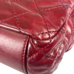 Chanel Red Quilted Calfskin Glazed Medium Duo Flap Bag 2012