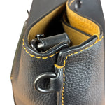 Coach Pebbled Leather Shoulder Bag Black Turn-Lock