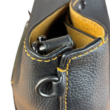 Coach Pebbled Leather Shoulder Bag Black Turn-Lock