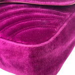 Gucci Magenta Velvet Marmont Matelasse Shoulder Bag