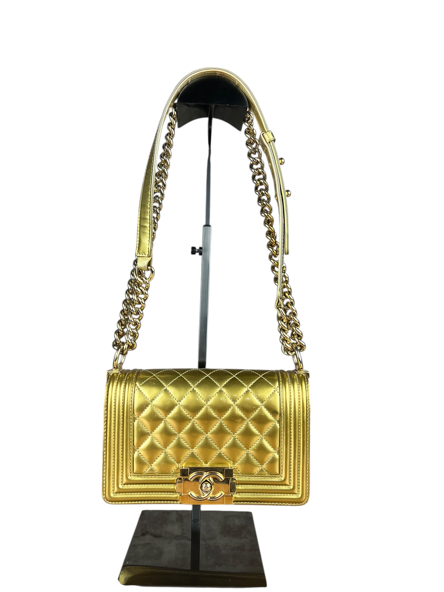 Chanel Gold Metallic CC Boy Bag 2014