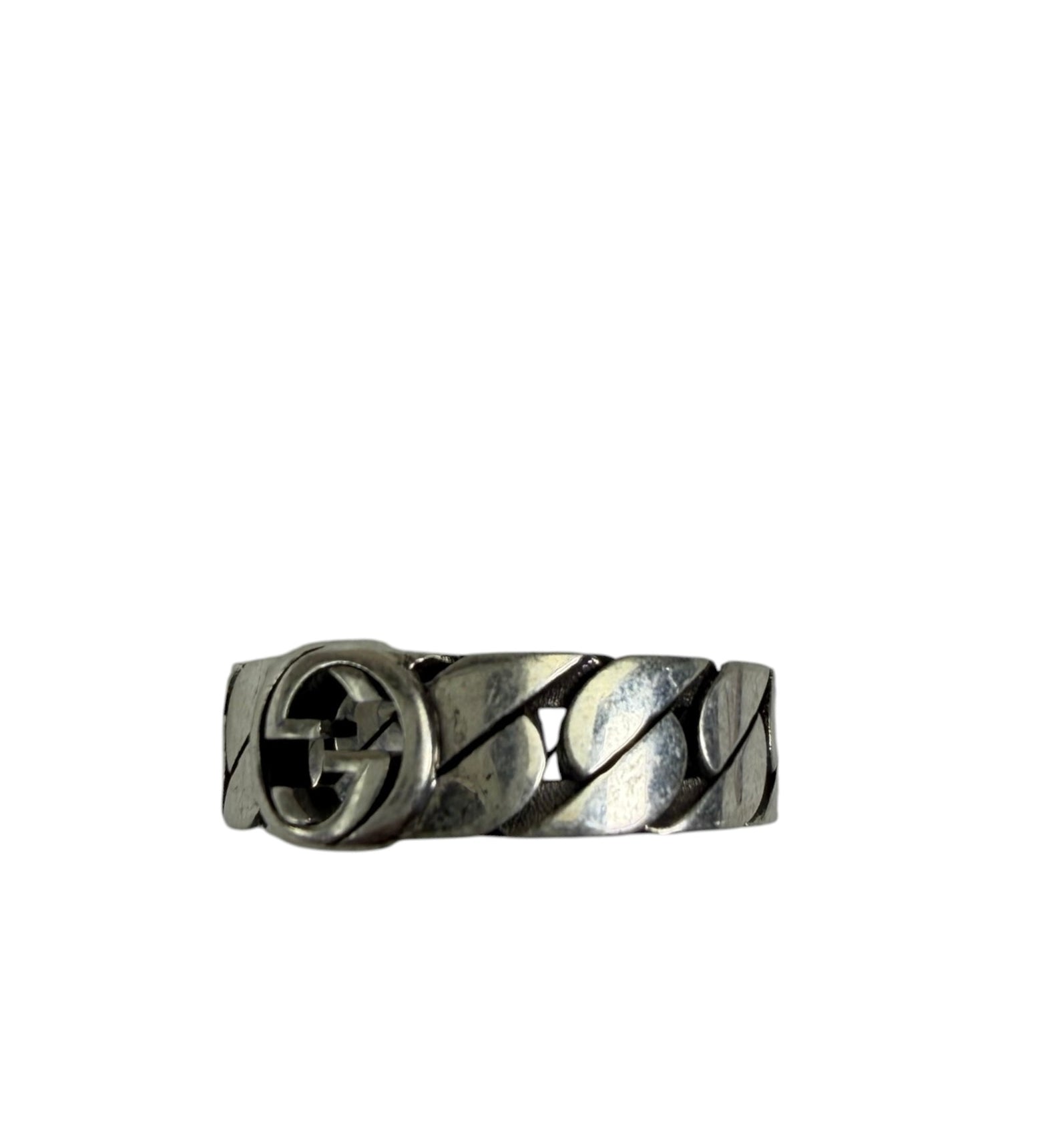 Gucci Silver Sterling Chain-Link Ring