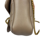 Gucci Pink Beige Leather Marmont Mini Shoulder Bag